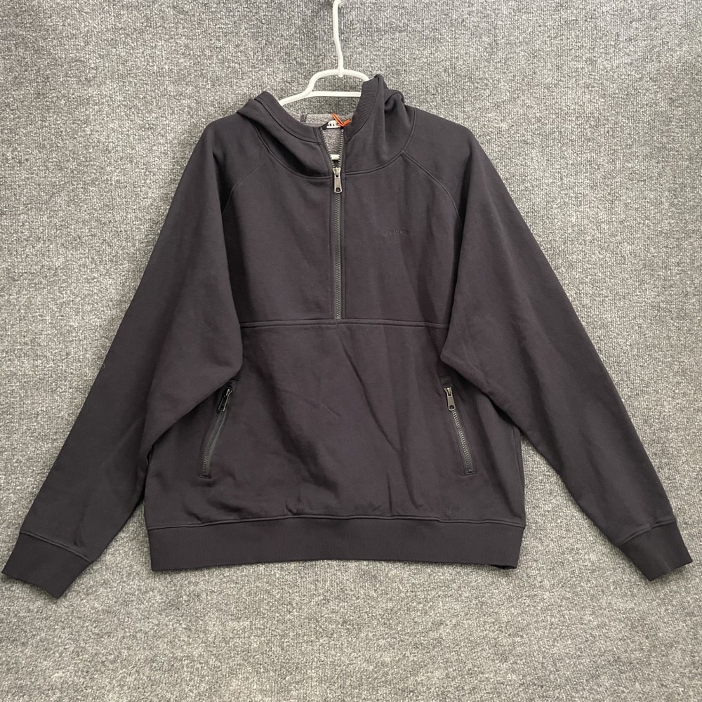 Merrell Scout Pullover Hoodie Mens Sz L Cotton 1/2 Zip Gray Pullover